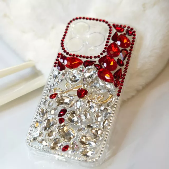 Crystal Clear Rhinestone Handmade Phone Case, Bling Sparkle Diamond, Customized