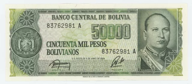 Bolivia 5 Centavos (1987) Pick 196 UNC Uncirculated Banknote