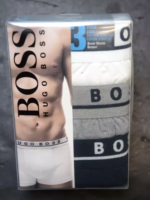 Hugo Boss Mens 3-Pack Multicolor Stretch Cotton Underwear Trunk Boxer Shorts 2XL
