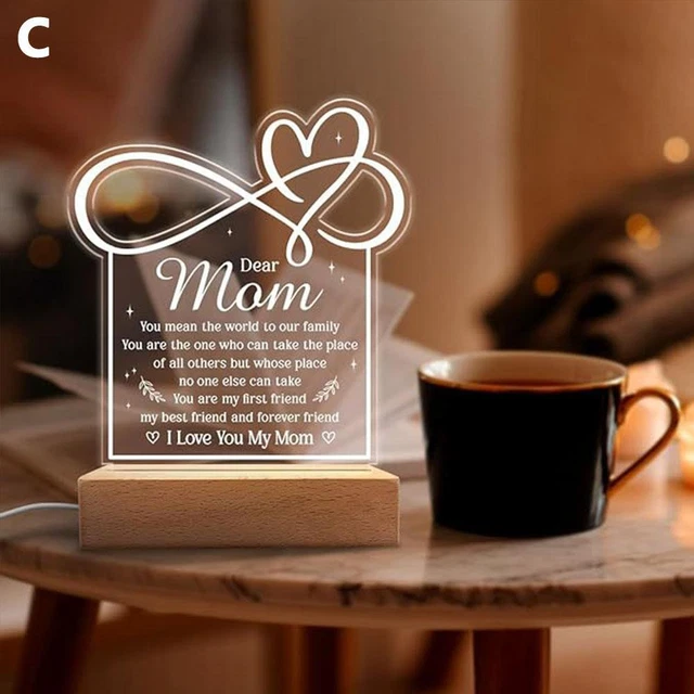 Custom Personalized Mother Acrylic Night Light - Mother's Day Gift Idea From Daughter - I Love You To The Moon & Back main image 1