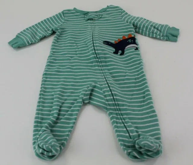Carter's Baby's One-Piece Green/White Striped Size 3 Months