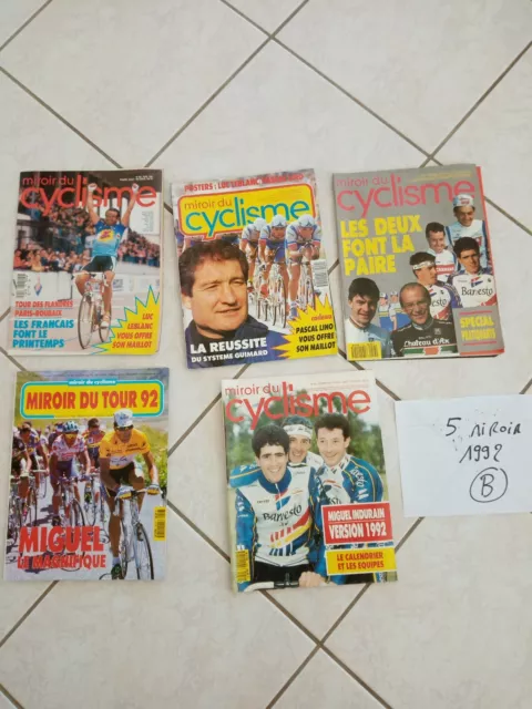 1992-lot 5 revues MIROIR du cyclisme-special indurain/leblanc/ TOUR DE FRANCE