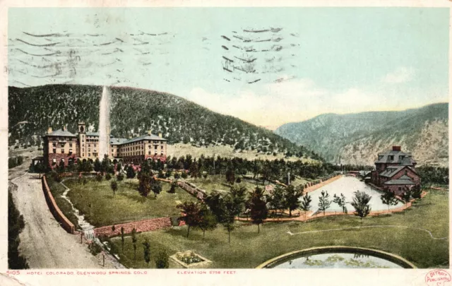 Vintage Postcard 1910's Hotel Colorado Swimming Pool Glenwood Springs Colorado