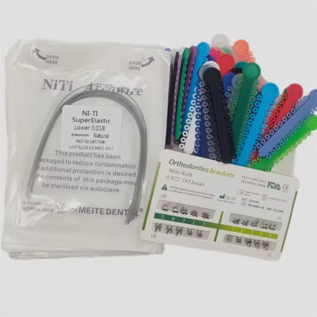 Dental Orthodontic Braces Kit 0.022 Roth Brackets /NiTi Arch Wire /Ligature Ties