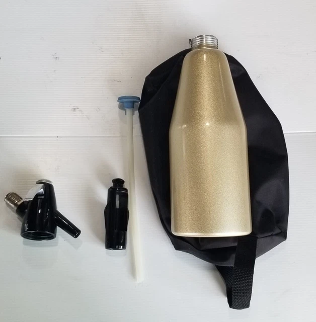 iSi Austria Gold Beige Cream Spritzer Soda Seltzer Siphon Bottle 1000ml.  84 06