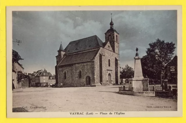 cpa FRANCE Old Postcard 46 - VAYRAC (Lot) Place de l'EGLISE Monument aux Morts
