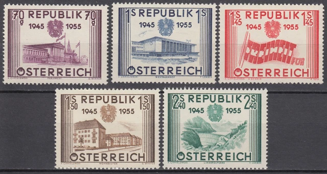 Österreich Unabhängigkeit Mi.Nr. 1012-1016 postfrisch Mi.Wert 60 € (B10)