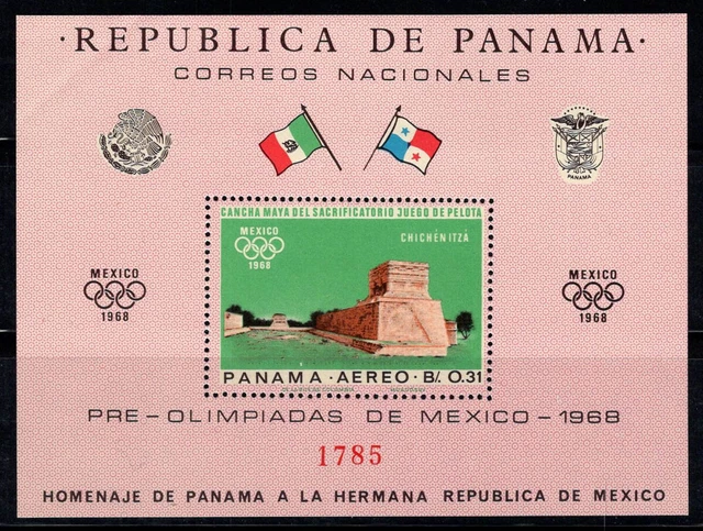 Panama 1966 Mi. Bl. 68 Block 40% Postfrisch Olympische Spiele, Mexiko