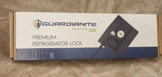 Guardianite Premium Refrigerator Door Lock with Built-in Keyed Lock ~ Black -New