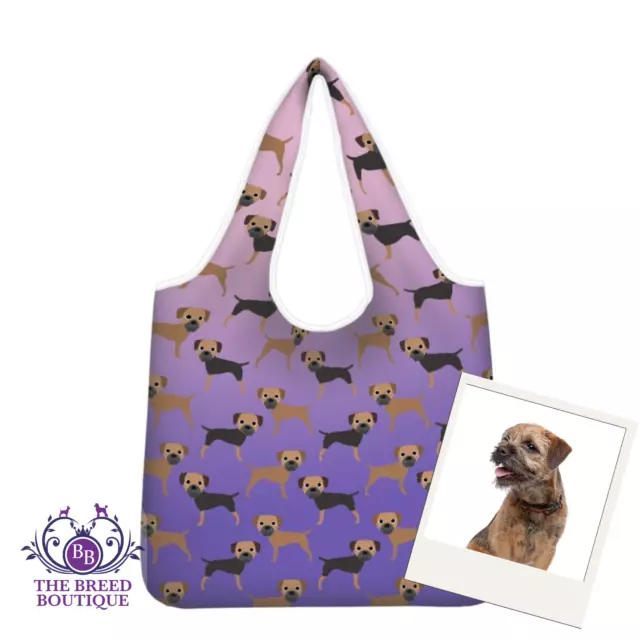 Border Terrier Shopping Bag Reusable Foldable Washable Lovely Gift Idea