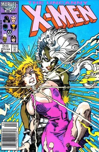 X-MEN #214 F, Uncanny, Barry Smith a, Newsstand, Marvel Comics 1986 Stock Image