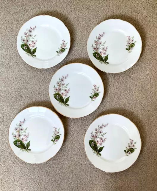 5x Vintage Royal Stafford Bone China 'London Pride' 6.5 Inch Tea Side Plates