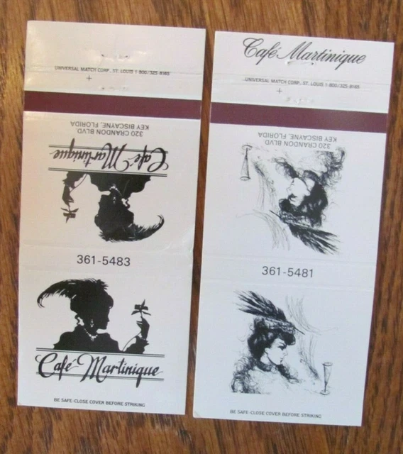 Girlie Lady Matchbook Covers: Cafe Martinique Key Biscayne Florida Matchcovers D