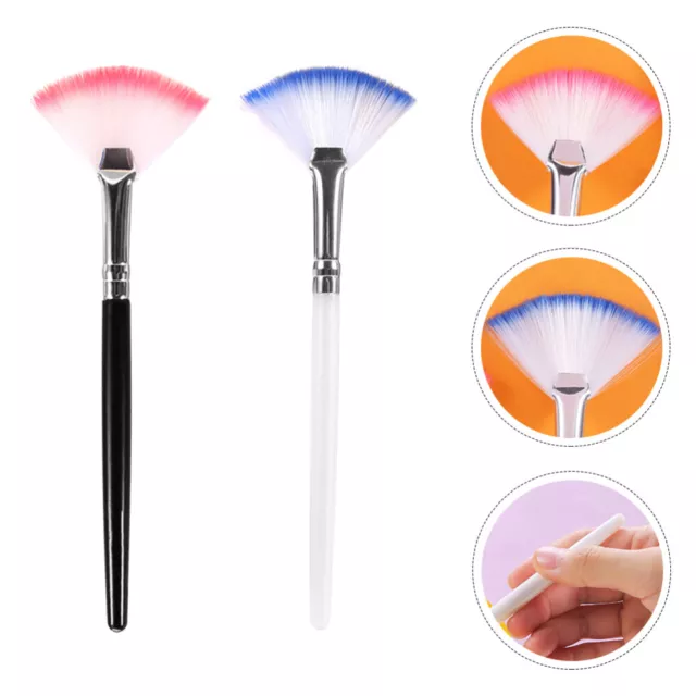 2 Pcs Fan Mask Brush Makeup Supplies to Sleep Facial Applicator Beauty