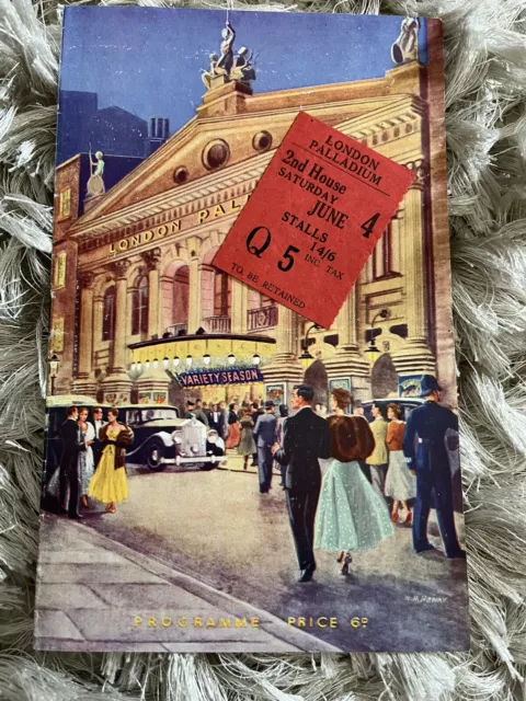 The London Palladium Theatre Programme & Ticket 1949 Danny Kaye Beverley Sisters