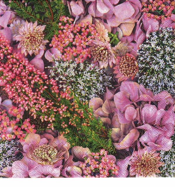 3 Servietten Herbst Herbstliche Blumen in rosa  💙