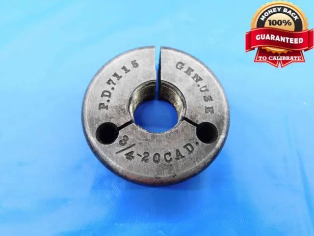 Budget 3/4 20 Cad Thread Ring Gage .75 Go Only P.d. = .7115 Inspection Check