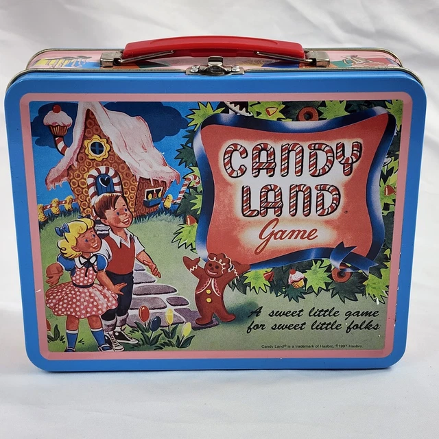 VINTAGE CANDY LAND Board Game Metal Lunch Box 1997 Collectible Tin
