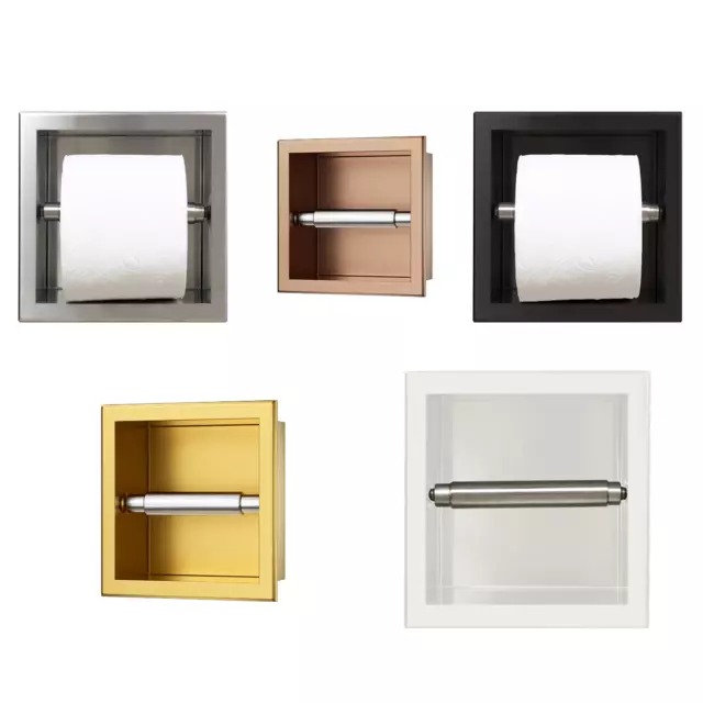 Unterputz Wandnische WC Toilettenpapierhalter - Silber|Weiß|Schwarz|Gold|Kupfer