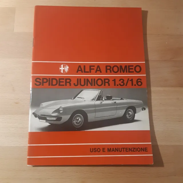 ALFA-ROMEO  spider junior 1.3 / 1.6   / notice "USO E MANUTENZIONE"   05-1972