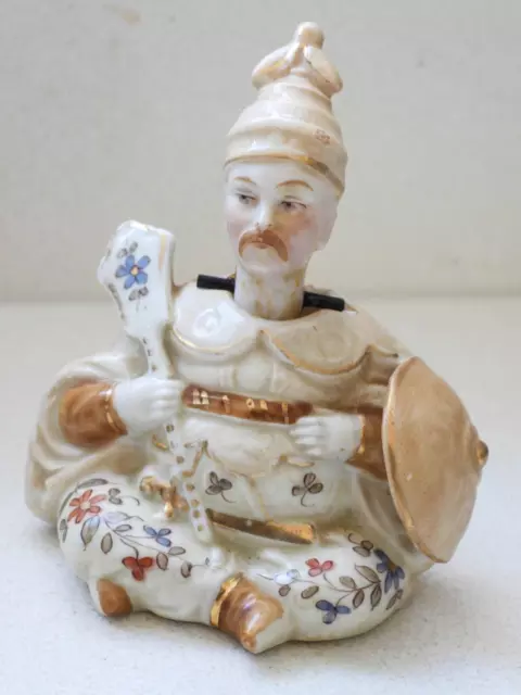 Antique Porcelain NODDING CEREMONIAL WARRIOR - Europe C.19th Century RARE