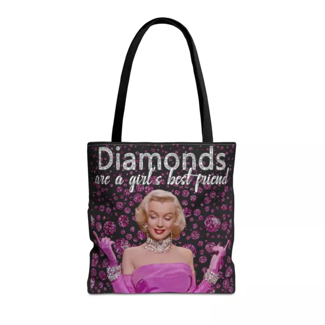 Marilyn Monroe Diamonds 16x16in Tote Bag (5 color handle options)