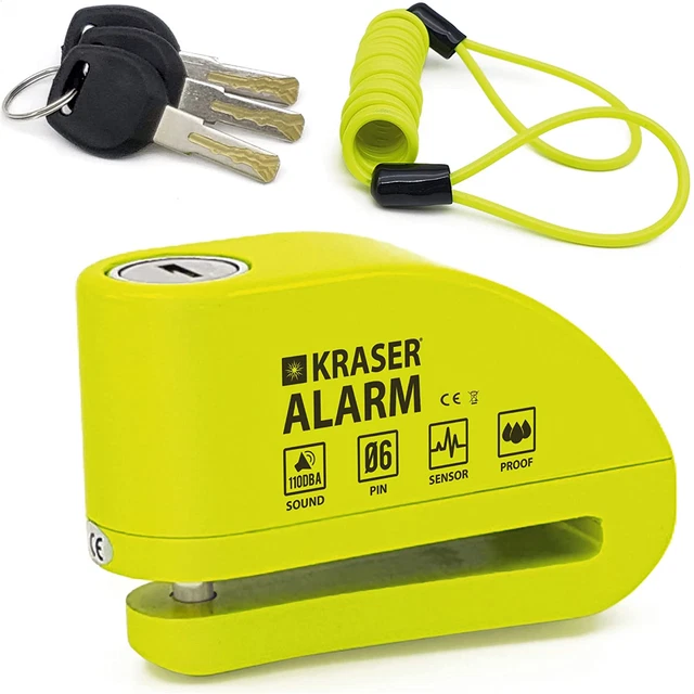 KR6Y Bloccadisco Moto Allarme 110Db, Rinforzato Impermeabile, Lucchetto Moto Ant