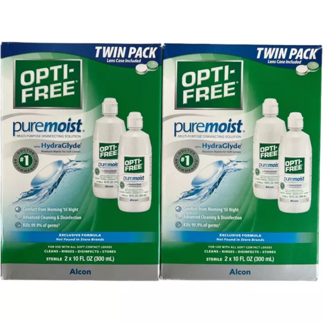 LOTE DE 2 soluciones de lentes de contacto multipropósito Puremoist sin opti piezas dobles exp5,12/25
