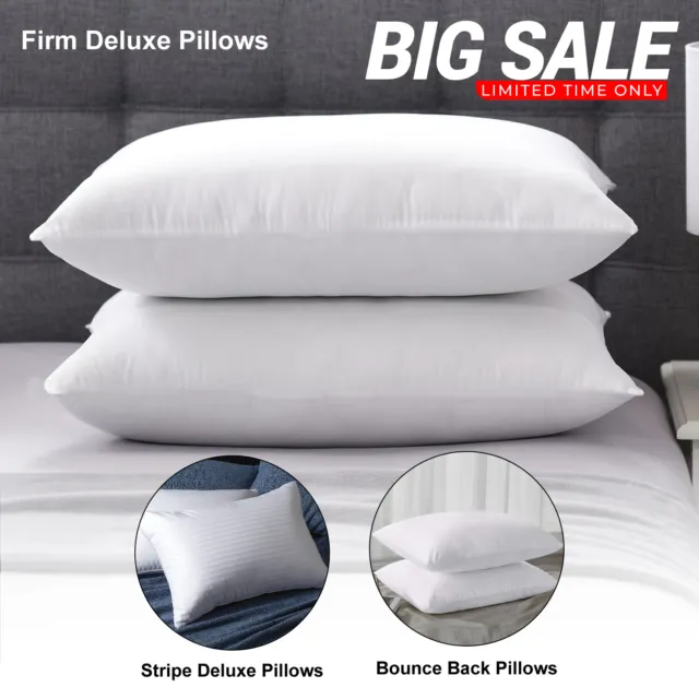 Large Soft Pillows Bounce Back Memory Foam Firm Deluxe Striped Pillows Pack Of 2