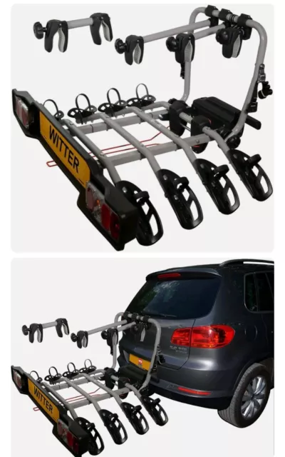 Witter Towbars 4 Bike Towbar Mounted Bicycle Carrier Max 60kg