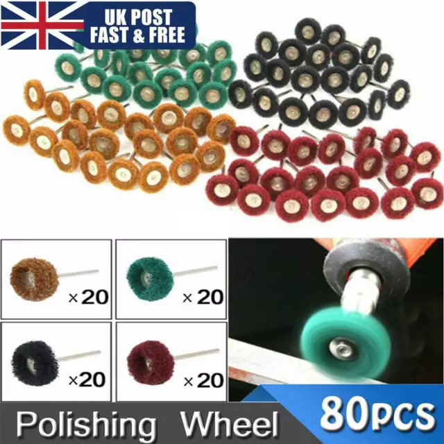 80X Wheel Buffing Polishing Set For Dremel Rotary Tool Bits Accessories Kits New