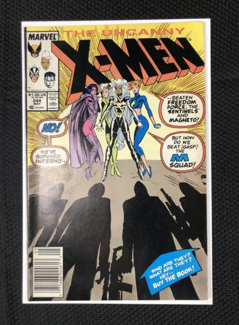 Uncanny X-MEN #244 JUBILEE 1st appearance NEWSSTAND EDITION Marvel Comics 1989