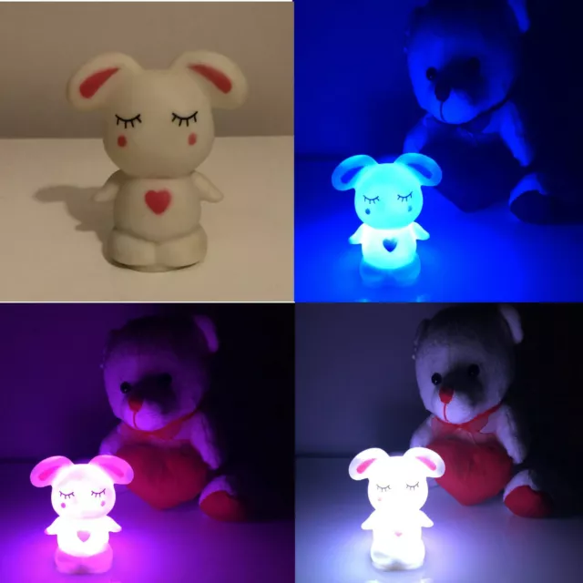 Luce notturna per bambini lampada da comodino led a forma di topo a batterie