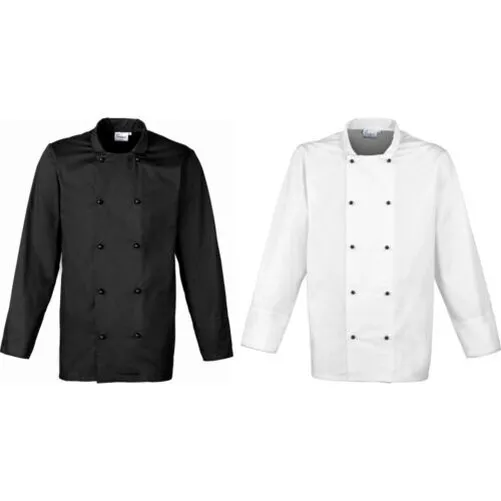 Unisexe Hommes Femmes Premier Cuisine Manches Longues Chef Cuisinier Veste