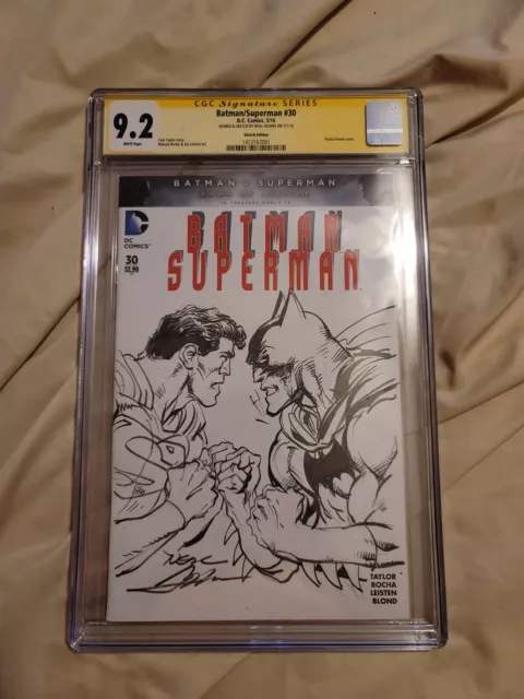 CGC 9.2 Batman/superman #30 Original Art Sketch Cover Sig & Sketch Neal Adams
