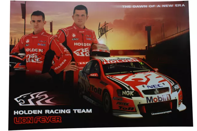 Signed HRT Garth Tander / Will Davison Poster Holden Racing Team VE Commodore