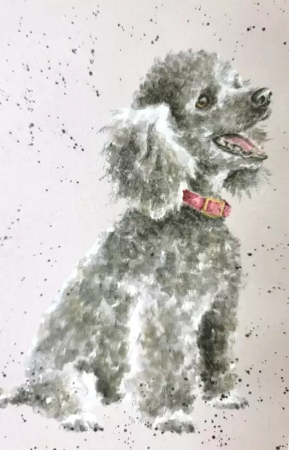 Poodle  Puppy Print of Watercolor by Hannah Dale Matted 8 x 10 Inch