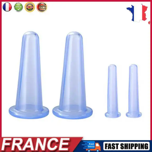 4pcs Vacuum Cupping Can Massage Cupping Apparatus Set Health Care (Blue) fr