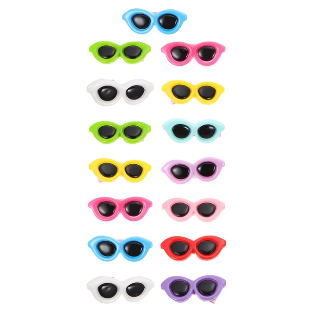 15 piezas Sombrero para perros Gafas para mascotas Hormigas para el pelo Gafas de sol Ropa