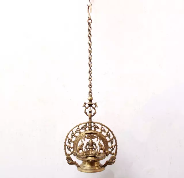 Antique Oil Lamp Small Brass Diya Samai Vintage Hindu Home Garden