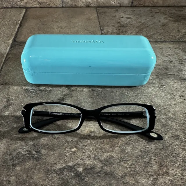 Tiffany & Co Womens Eyeglasses Frames Black Teal TF 2049-B 8055 w/Case 50-16-135