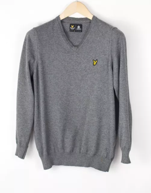 LYLE & SCOTT Uomo Cotone Lana Merino Maglione Lavorato a Maglia Top Taglia M