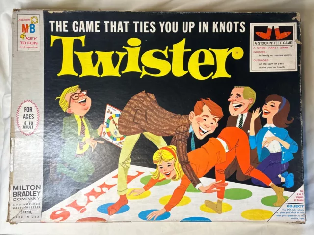 Vintage 1966 MILTON BRADLEY TWISTER GAME Original 1st Edition - 100% Complete!