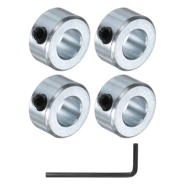 4pcs Set Screw Collars 7/16" Bore Zinc Plated Steel Shaft Collar 7/8" OD 7/16" W