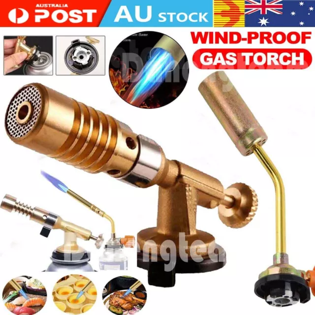 Butane Gas Blow Torch Lighter Flame Gun Burner Torch Welding Kitchen Baking