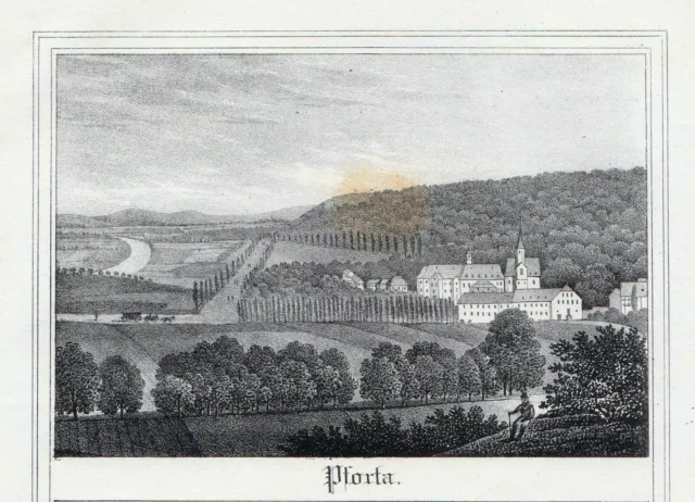 "Pforta" Litho 9,8x14,3 bei E. Pietzsch, Dresden 1835 aus Saxonia