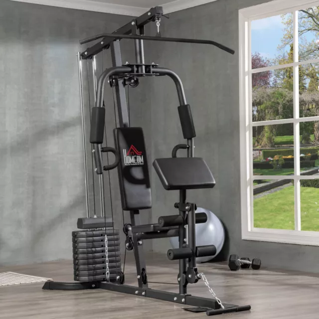 HOMCOM Multi Home Gym Machine with 45kg Weight Stack for Full Body Workout 2