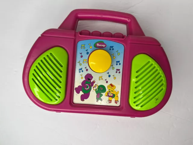 VINTAGE BARNEY MUSICAL Radio Stereo Boombox Songs Purple Dinosaur