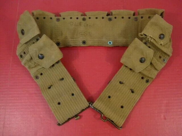 pre-WWI US Army M1903 Mills Infantry Cartridge Belt Rimless Eagle Snaps - NICE