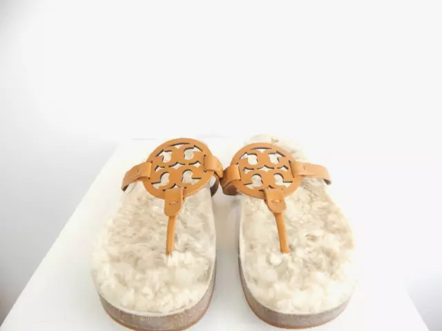 $268 Tory Burch Miller Cloud Shearling Leather Sandal Size 8.5 -